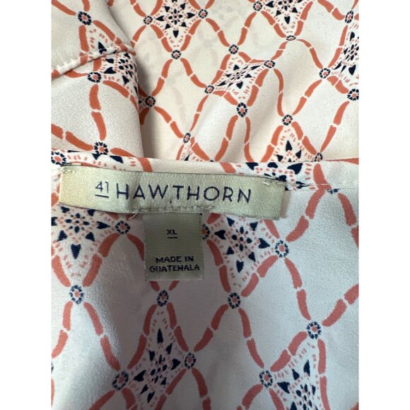 41 Hawthorne Womens Loose-Fit 3/4 Roll-Tab Sleeves V-Neckline Blouse Size XL - Picture 7 of 11